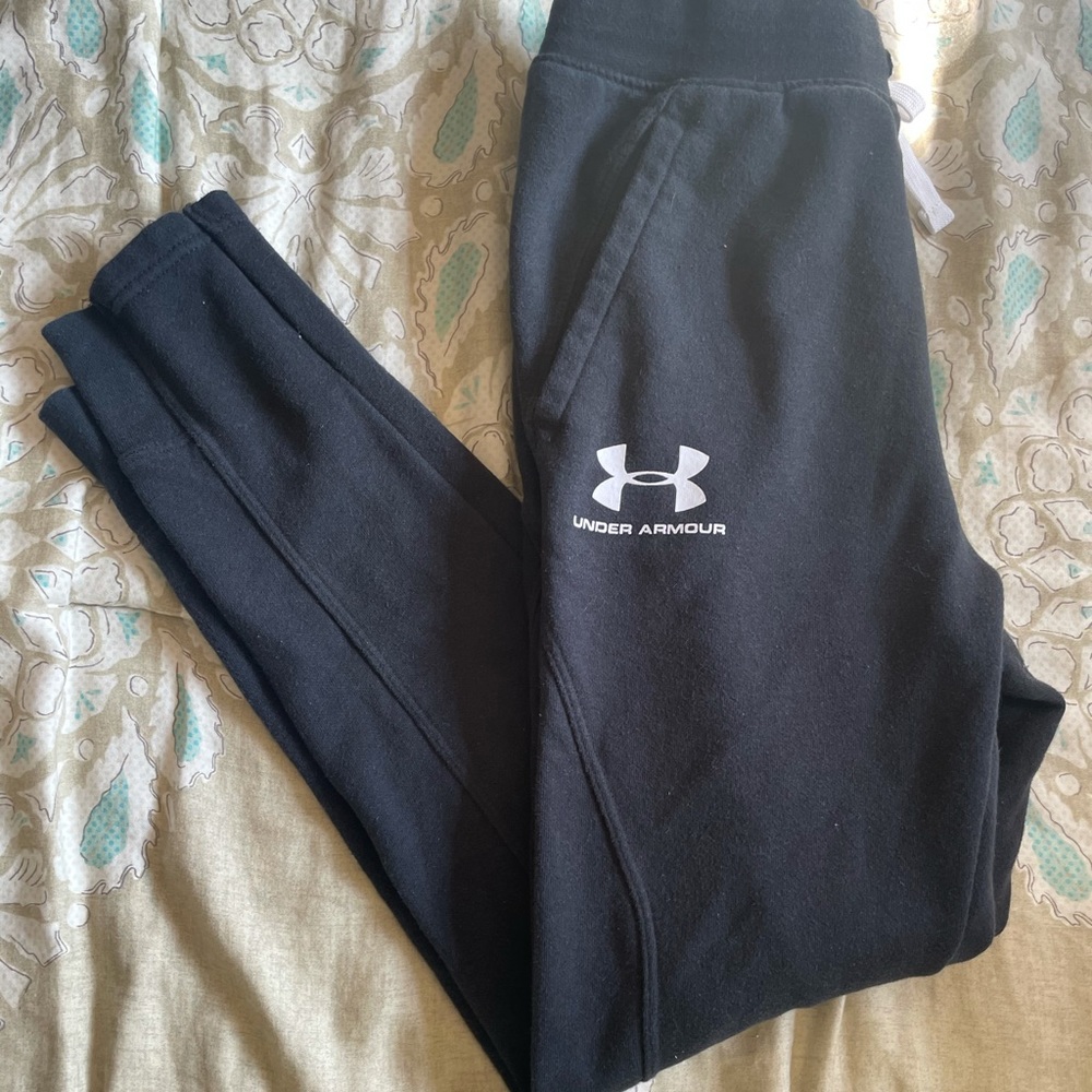 Under boys black sweat pants